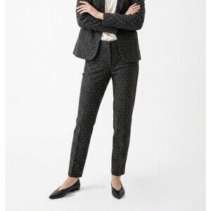 Brunello Cucinelli Pants Womens US 2 Wool Trousers Dots Gray Made In Italy